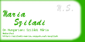 maria sziladi business card